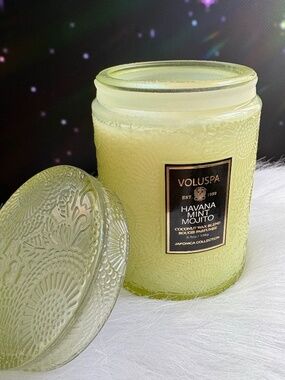 Voluspa Havana Mint Mojito Mini Candle 5.5oz - NEW - Glass jar + glass lid